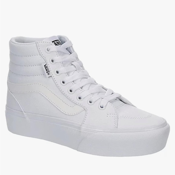 Tall platform white vans size 8 - Picture 1 of 5